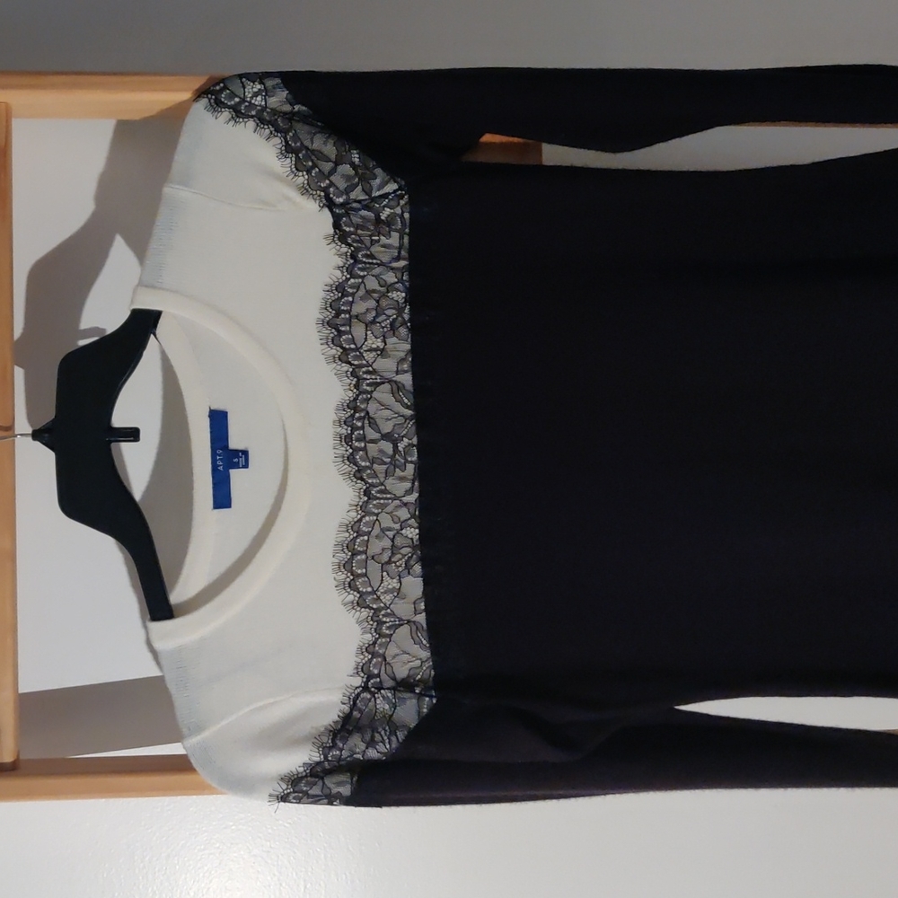 3/$12 Flattering lightweight sweater knit dress with lace detail